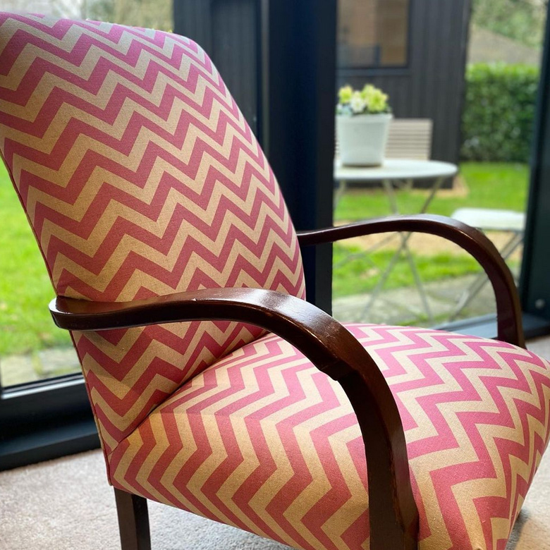 Furniture upholster chevron print
